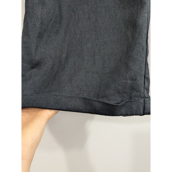 Free People Women's Lyla Linen Trouser Pants Black 0 Wide Leg Pleat High Rise - Picture 3 of 8